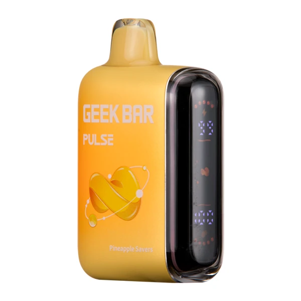 A close-up of a pink esco bar disposable vape device, showing the vibrant pink lemonade flavor label and sleek design