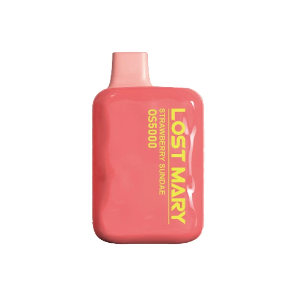 Strawberry and cream vape Lost Mary OS5000 user holding