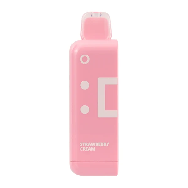 Strawberry and cream vape device with box and pod